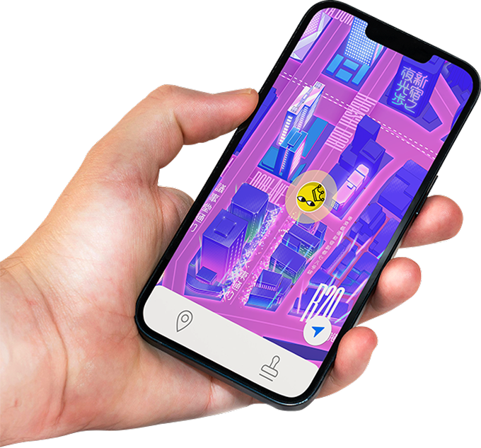 デジタルマップをスマートフォン端末で閲覧した時のイメージ
